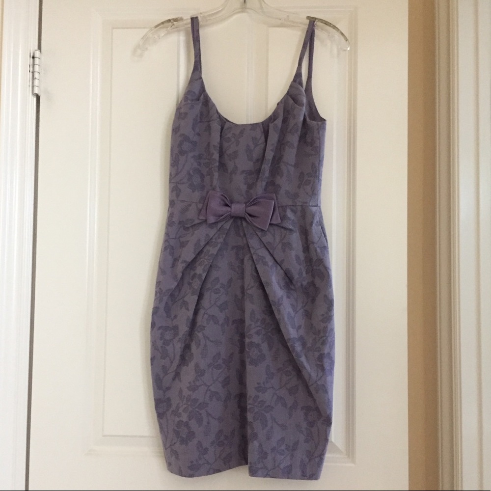 Anthropologie Purple Bow Dress